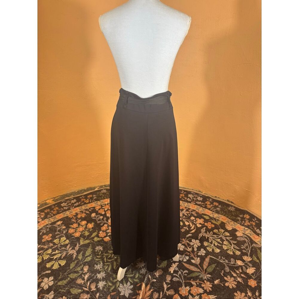 JAG Jeans Black Maxi Skirt | Satin Tie Belt | A-Line | Size 10 | 62% Viscose - Picture 2 of 5